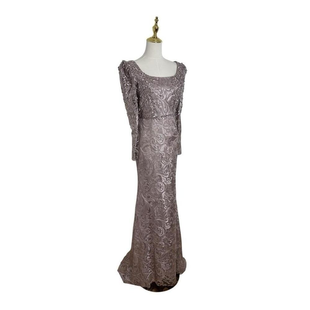 Mac Duggal 11187 Embroidered Applique Shoulder Detail Trumpet Gown Size 6 $698 - Picture 5 of 8